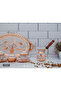 6-Person Embroidered Copper Cup Set, Set (Tray Turkish Delight Bowl, 6 Cups, 6-Person Coffee Pot) - 5