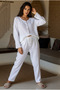 Women's Muslin Top and Bottom Pajama Set - Organic Bohemian Concept Loose Fit - 4