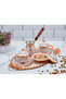 6-Person Embroidered Copper Cup Set, Set (Tray Turkish Delight Bowl, 6 Cups, 6-Person Coffee Pot) - 4