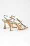 Women's Gold Metallic Ankle Stylish Evening Dress Shoes with Piping Detail - 5