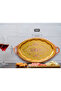 23x34 سم بيضاوي، مطرز، مقبض نحاسي سميك، عرض الشاي والقهوة، صينية تقديم - 4