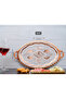 عرض شاي وقهوة نحاسي سميك بيضاوي مقاس 31 × 44 سم، مطرز بمقبض نحاسي، صينية تقديم - 4
