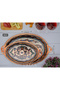 23x34 سم بيضاوي، مطرز، مقبض نحاسي سميك، عرض الشاي والقهوة، صينية تقديم - 5