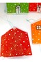 Wooden House Shaped Christmas Tree Ornament - Set of 6 - 6