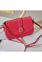 Women's Fuchsia Color Buckle Cross Strap Shoulder Bag - 5