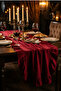Natural Red Burgundy Frilly Linen Runner - 40X150 cm - 7