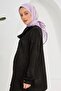 Plain Patterned Lilac Cotton Viscose Scarf - 2