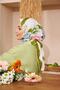 GrEEn Cotton ViscosE Silk Han FlowErs Scarf 1115-09 - 3