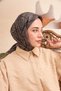 Ipekhan Line Pattern Series Black Tan Cotton Viscose Scarf 1121-09 - 2