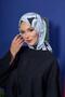 مجموعة مراكش وشاح ناعم فضي أسود 1206-05 - 2