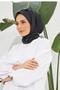 Plain Patterned Black Cotton Viscose Scarf