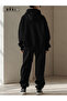 Unisex Black Oversized Hoodie & Black Jogger Tracksuit Set - 2