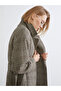 Mg trenden brown Double-Breasted collar plaid women's stamp coat