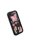 iPhone 16E Compatible Black Silicone Rose and Butterfly Pattern Elegan Phone Case - 3