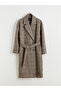 Mg trenden brown Double-Breasted collar plaid women's stamp coat - 5