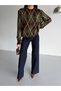 Baklava Pattern Yumoş Oversized Women's Sweater - 7