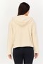 Women Loose Fit Long Sleeve Outdoor Hoodie, Beige - 2