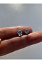 Solitaire Nail Steel 1 Pair Earrings with Zircon Stone 6 mm - 3