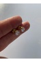 Solitaire Nail Steel 1 Pair Earrings with Zircon Stone 6 mm - 3