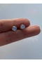 Solitaire Nail Steel 1 Pair Earrings with Zircon Stone 6 mm - 2