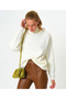 سترة تريكو نسائية من Ecru Turtleneck قصة فضفاضة - 4