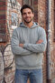 Gray Men's 3-Thread Side Pocket K Hooded Sweatshirt Puff Soft Fabric - 2