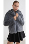 Women's Zr Model Midi Length Soft Artificial Faux Fur Coat - 2
