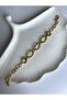 Xuping Oval Ring Detailed Basic Gold Bracelet - 8
