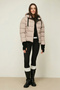 Latte Women's Lined Water-Repellent Windproof Warm Fiber-Filled Winter Inflatable Coat - 4