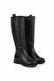 Black Women's Zippered Below-The-Knee Long Boots with Fur Inside A403Nav - 6