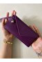 Si̇ndi̇ Purple Color Multi-Compartment Women's Wallet with Wrist Strap