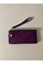 Si̇ndi̇ Purple Color Multi-Compartment Women's Wallet with Wrist Strap - 5