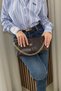 Women's Brown Handbag - Gold Chain Detail, Adjustable Long Strap - Fibag