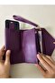 Si̇ndi̇ Purple Color Multi-Compartment Women's Wallet with Wrist Strap - 4