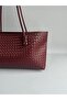 Women's Bttg Long Tote Bag Burgundy Braided - 6