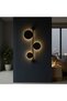 Ledos Black Metal 3-Piece Round Led Sconce 3000K Daylight Decorative Living Room Wall Lamp,Ledos-15540 - 5