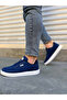 Jy0118 Rex Lace-Up Linen Fabric Men's Casual Sneaker Shoes Kbt - Navy Blue - 3