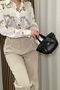 Women's Black Handbag - Adjustable Long Strap, Stylish and Elegant - Fibag - 3