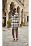 Checkered Oil Green Knee-High Unlined Dry-Fit Cashmere Coat - 4