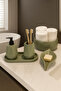 Decorative 5 Piece Geometric Bathroom Set Liquid Soap Dispenser Solid Soap Holder Toothbrush Holder Tray and Towel Holder - 8