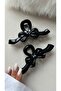 Women's 2-Piece Hair Clip Bow Model Black Unbreakable Plastic - 6