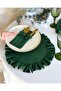 4-Piece Mossy Frilly Linen 3-Compartment Cutlery Case - 2