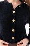 Soft Textured Black Buttoned Crop Cardigan – Evening Dress Bolero Style Chic Women's Puffy Cardigan - Soft Cardigan - 3