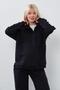 Maternity Zippered High Waist Tracksuit Set Dark Blue - 4