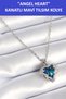 Zet Style “Angel Heart – Blue Talisman with Wings” Stainless Steel Necklace - a Gorgeous Gift - 2