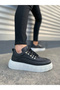 Jy010 cloud lace-up leather men's daily sneaker shoe cbt - black