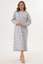 Plus Size Long Sleeve Women's (Mom) Nightgown Floral Print Mom Nightgown 100% Cotton - 2