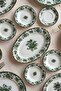 Antique Green 19 Piece 6 Person Porcelain Breakfast Set - 5