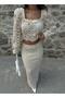 Women's Blouse and Long Skirt Set Crochet Lace Fabric - 2