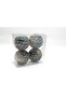 Blue Christmas Ball Ornaments Peppermint Xmas Tree Home & HolidayFun Decor Pack of 4 - 3